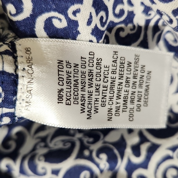 Great Northwest Womens Size XL Blue Pin Tuck Lace Accent Button Down Peasant Top - Picture 14 of 14